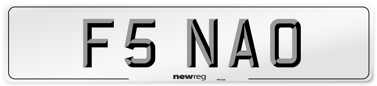 F5 NAO Number Plate from New Reg